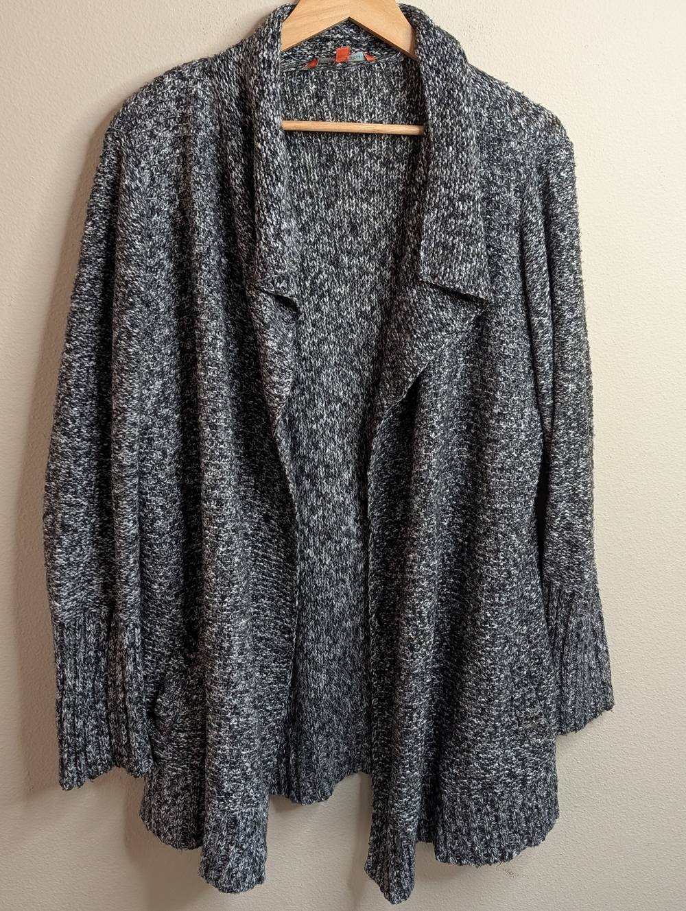 ModCloth Marled Open Front Cardigan with Pockets |‎ Size Large | Charcoal Gray